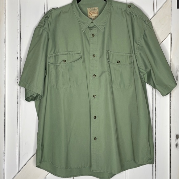Cabla’s Sz 2XL Mens Safari Series Short Sleeve Button down Shirt Green